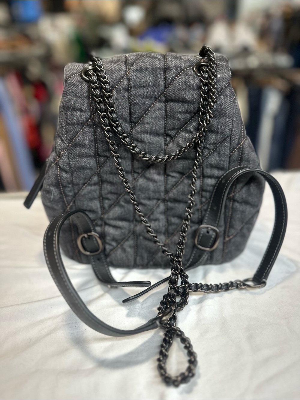 COACH
Tabby Quilted
Denim Backpack. New no tag - Picture 3 of 12